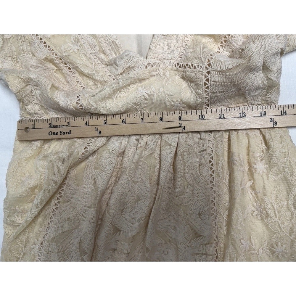 Free People Boho Dress Mountain Laurel Lace Crochet Almond Beige Ivory SZ‎ 2 - Picture 13 of 13